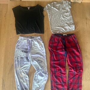 victoria's secret pajama set Bundle Lot  Top Pants Abercrombie